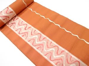 アンティーク　縞に流水模様織り出し　八寸帯地反物